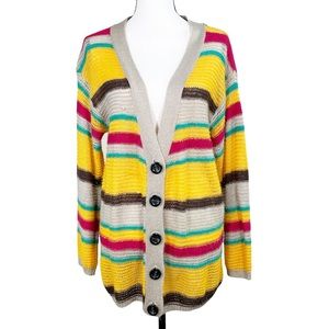 Urban Outfitters Colorful Stripe Button Down Cardigan